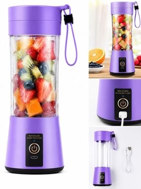 Portable Purple Personal Blender - Rechargeable Fruit Smoothie Maker